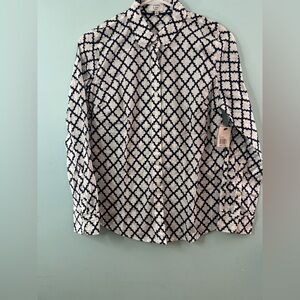 Crown & Ivy Black and White Long Sleeve Top